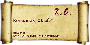 Kompanek Ottó névjegykártya